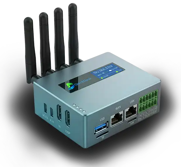 QuickDesk out-of-band KVM hardware device for industrial remote maintenance